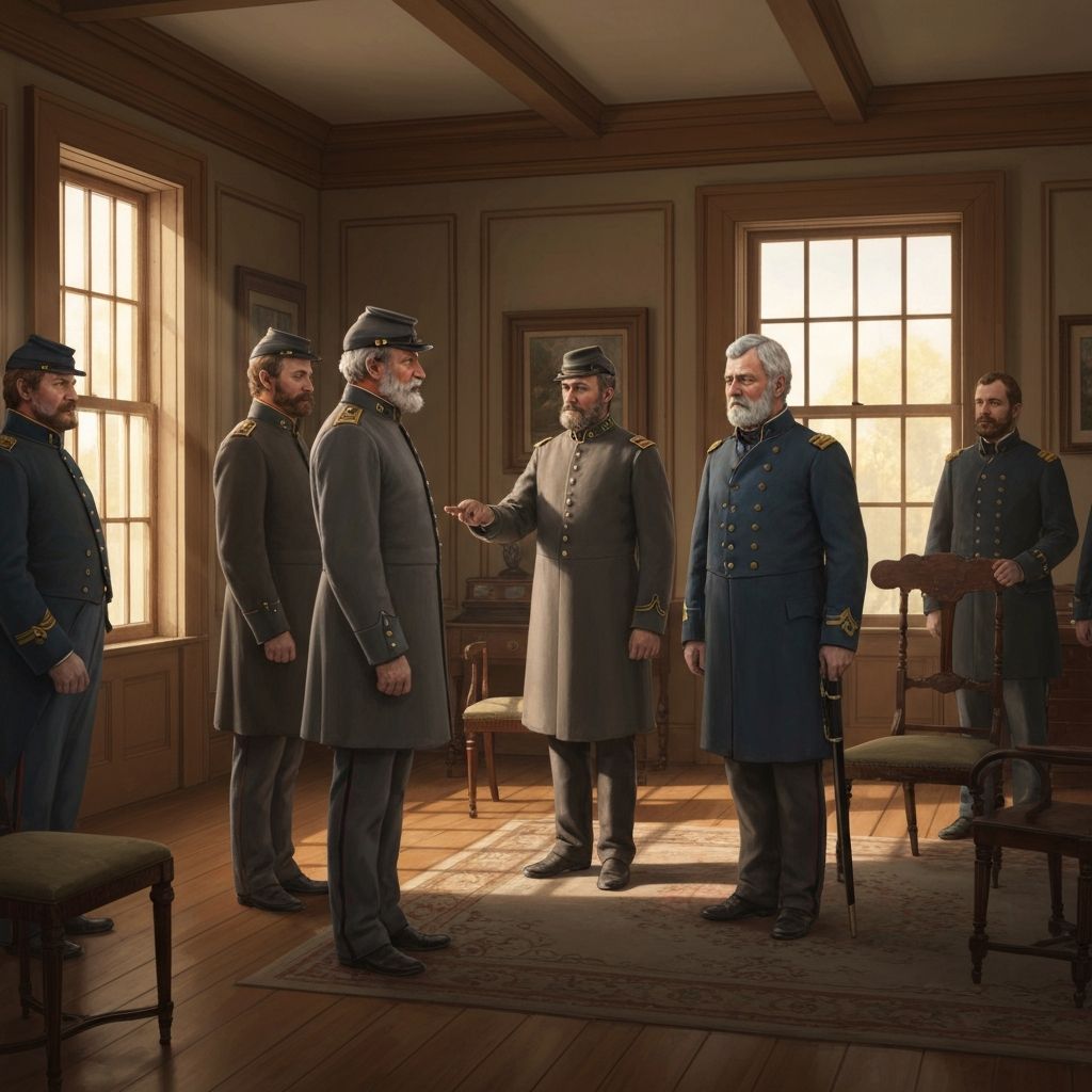 Lee's surrender to Grant at Appomattox Court House