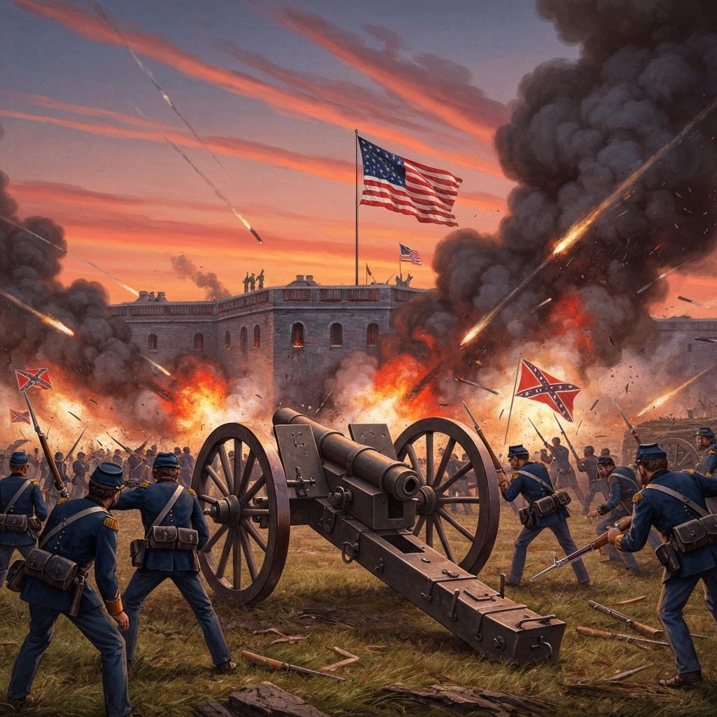 Confederate bombardment of Fort Sumter at dawn