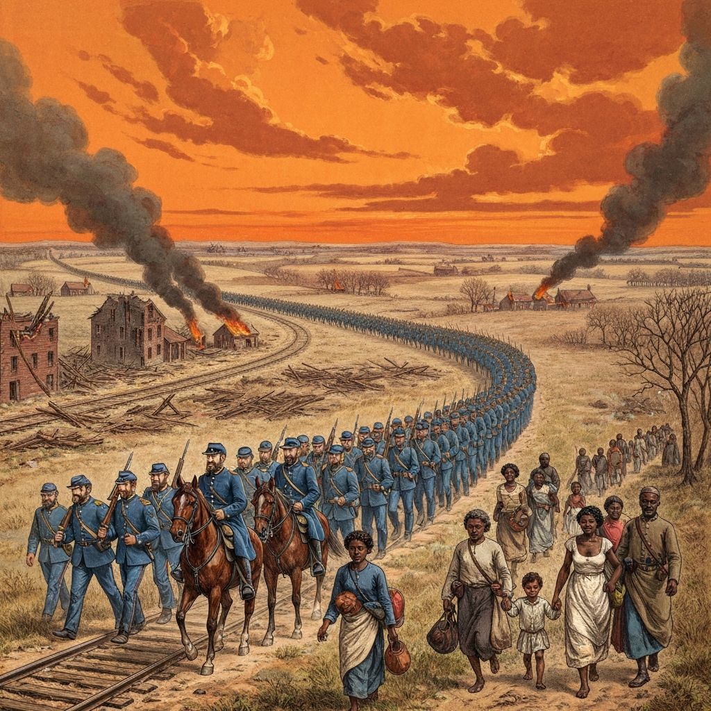 Sherman's army marching through Georgia